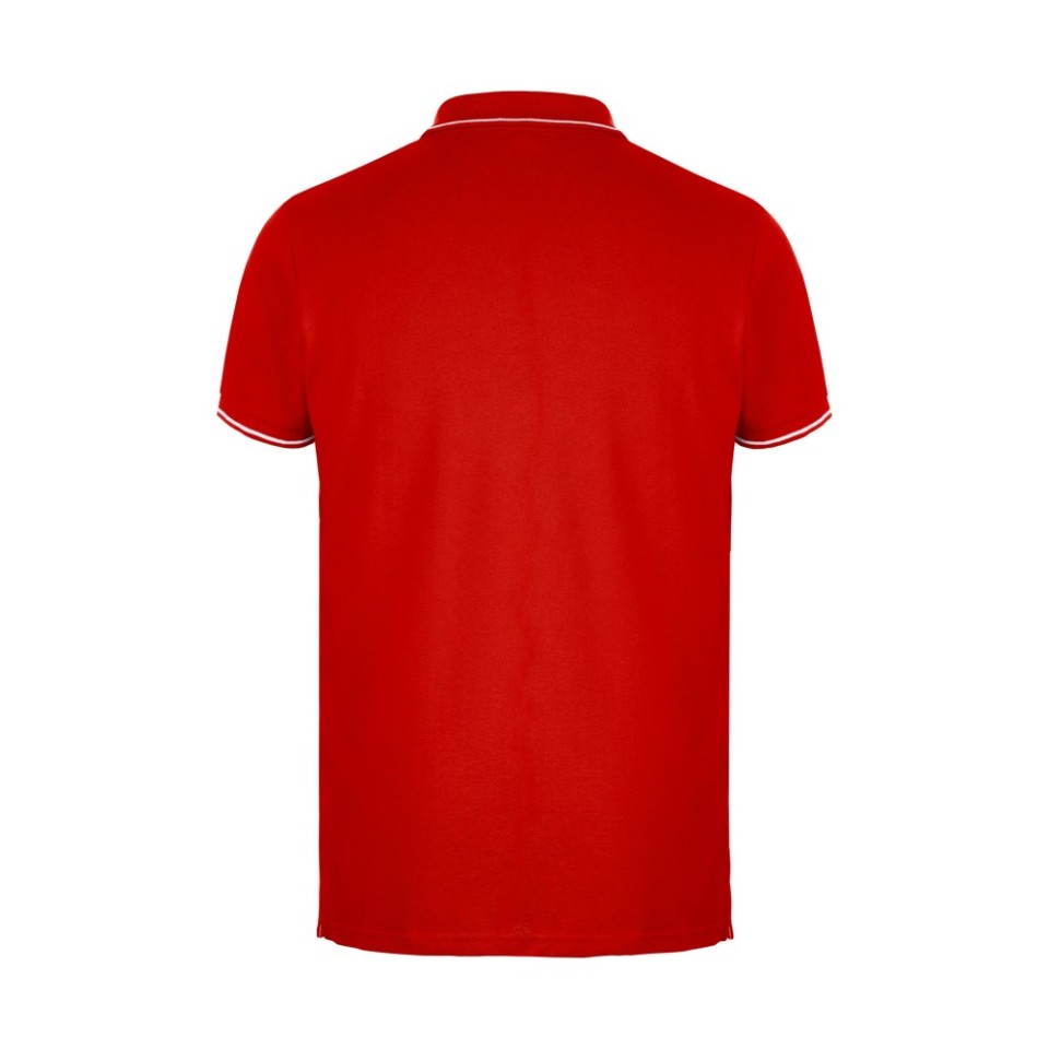 Рубашка-поло мужская SPECTRUM, к/р, красный/белый, 2XL, 100% хлопок, плотность 195 г/м2