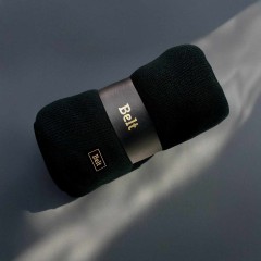 Плед  "Belt", чёрный, 130 х 180 см, 100% акрил, с поясом