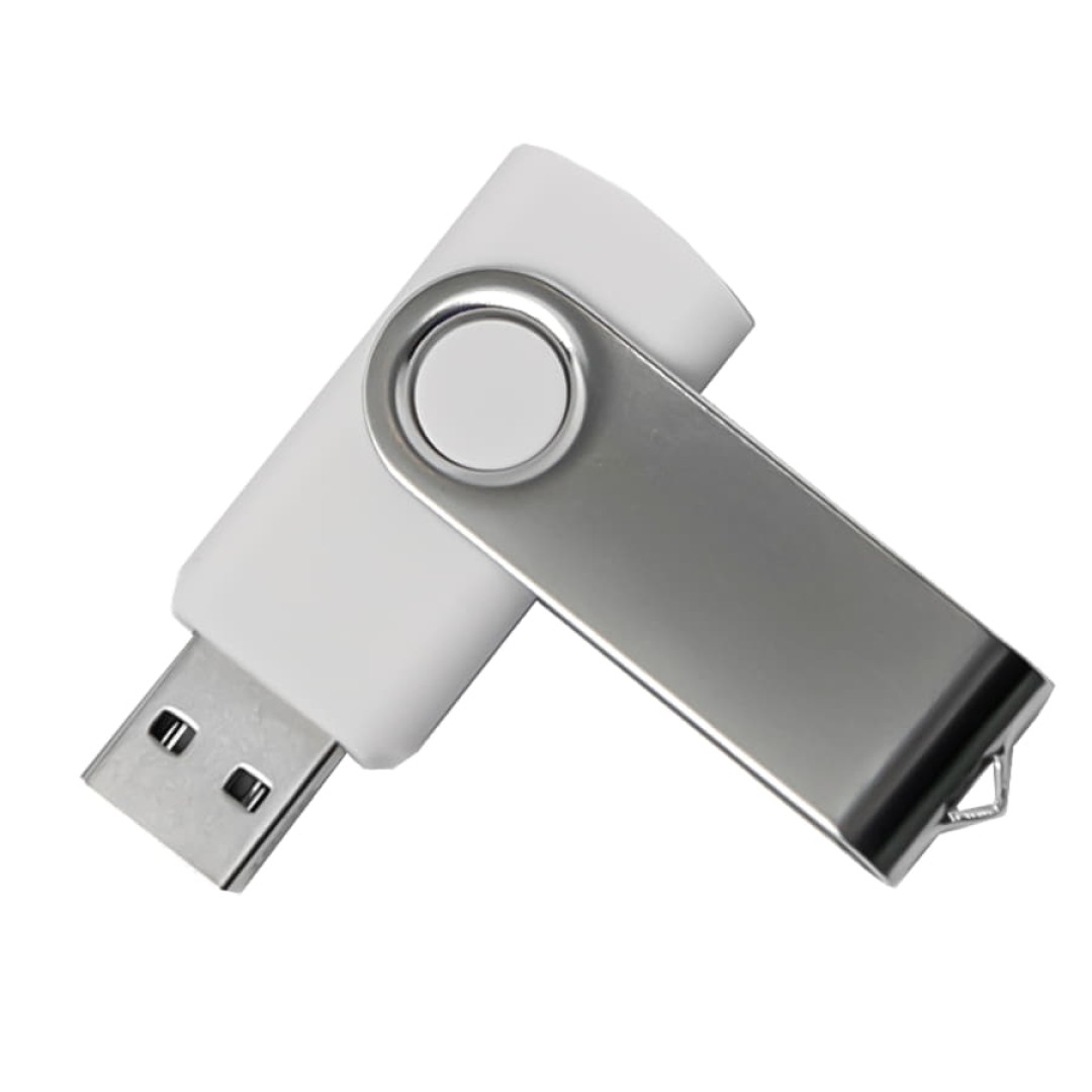USB flash-карта DOT (16Гб), белый, 5,8х2х1,1см,пластик металл