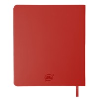 Бизнес-блокнот "Cubi", 150*180 мм, красный, кремовый форзац, мягкая обложка, в линейку