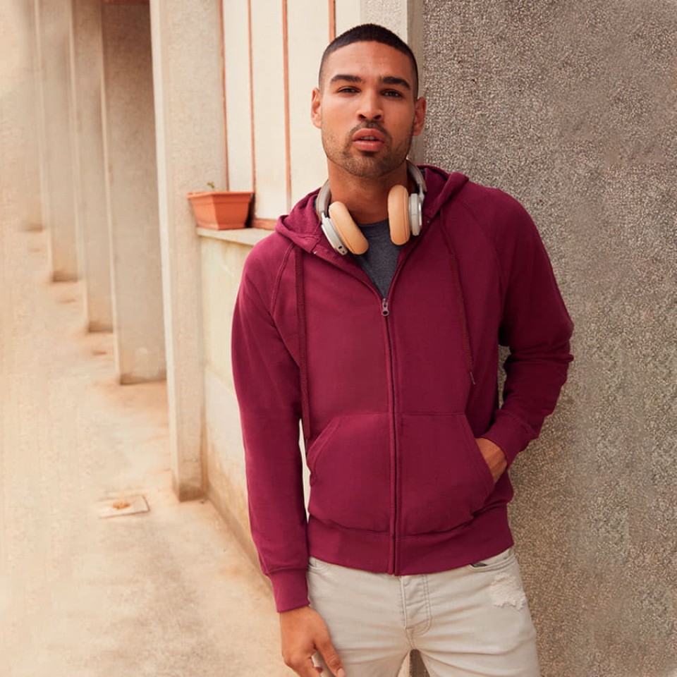 Толстовка без начеса "Lightweight Hooded Sweat",  белый, L, 80% х/б 20% полиэстер, 240 г/м2