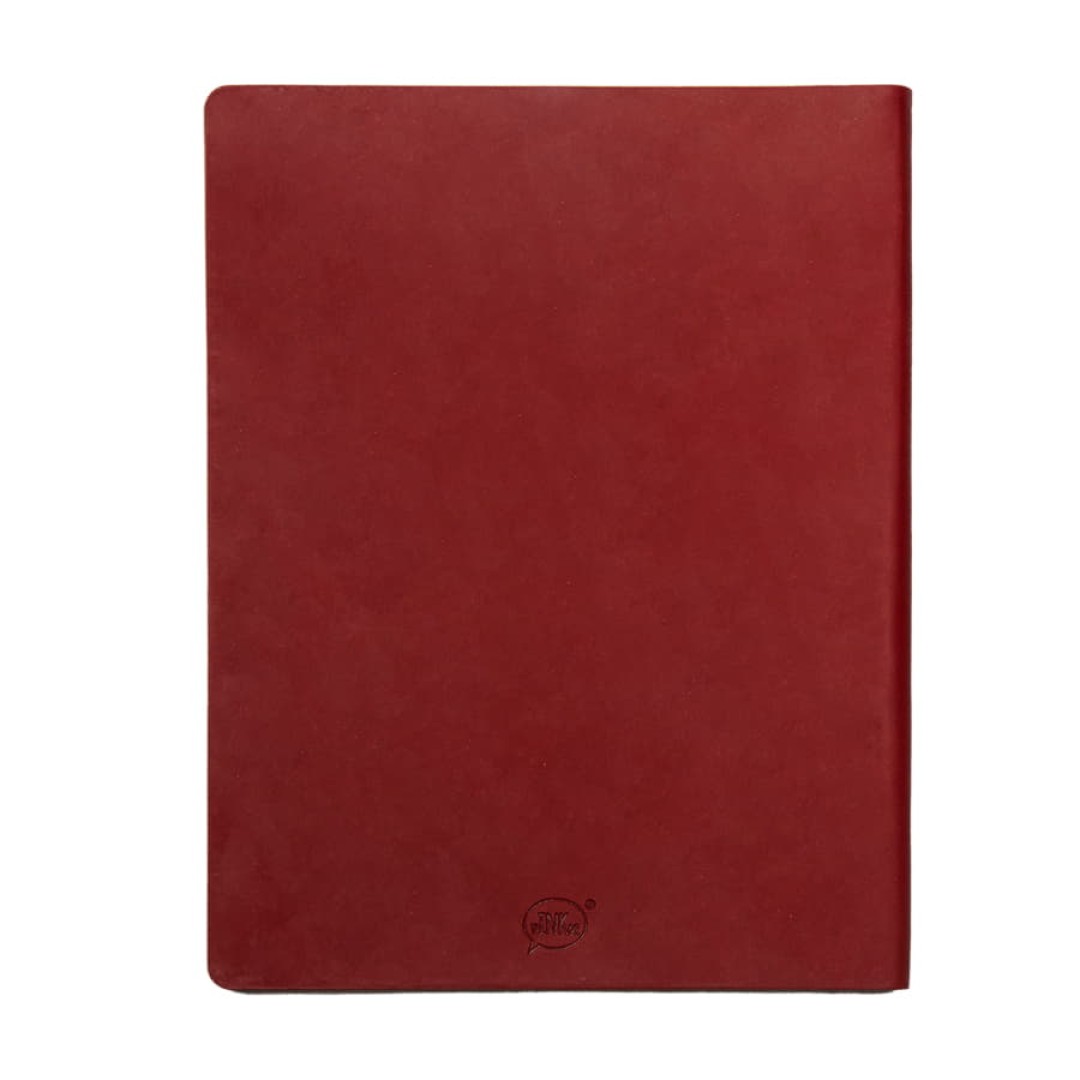 Бизнес-блокнот "Biggy", B5 формат, бордовый, серый форзац, мягкая обложка, в клетку