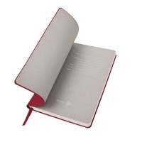 Бизнес-блокнот "Biggy", B5 формат, бордовый, серый форзац, мягкая обложка, в клетку