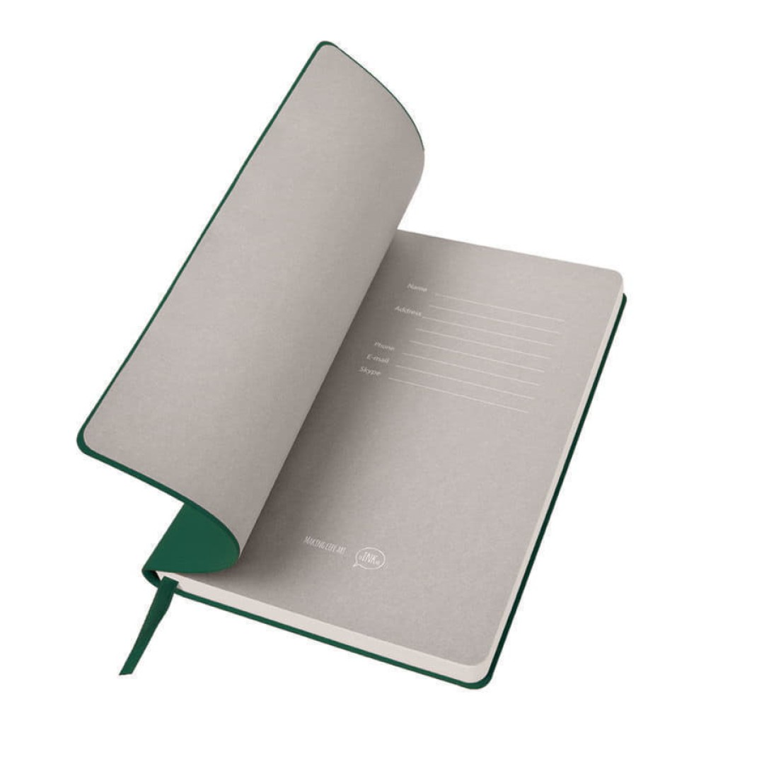 Бизнес-блокнот "Biggy", B5 формат, зеленый, серый форзац, мягкая обложка, в клетку