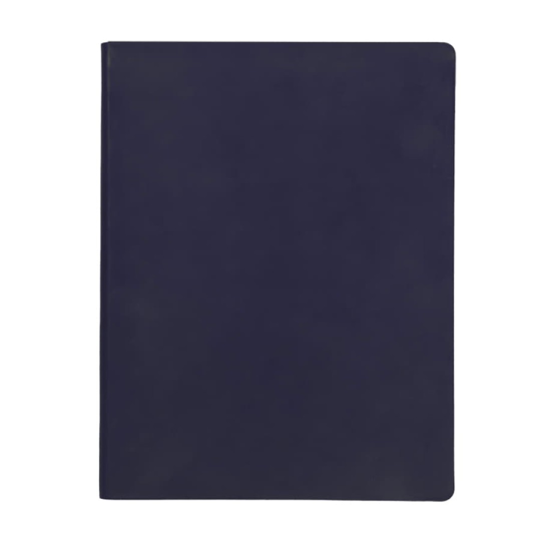 Бизнес-блокнот "Biggy", B5 формат, темно-синий, серый форзац, мягкая обложка, в клетку