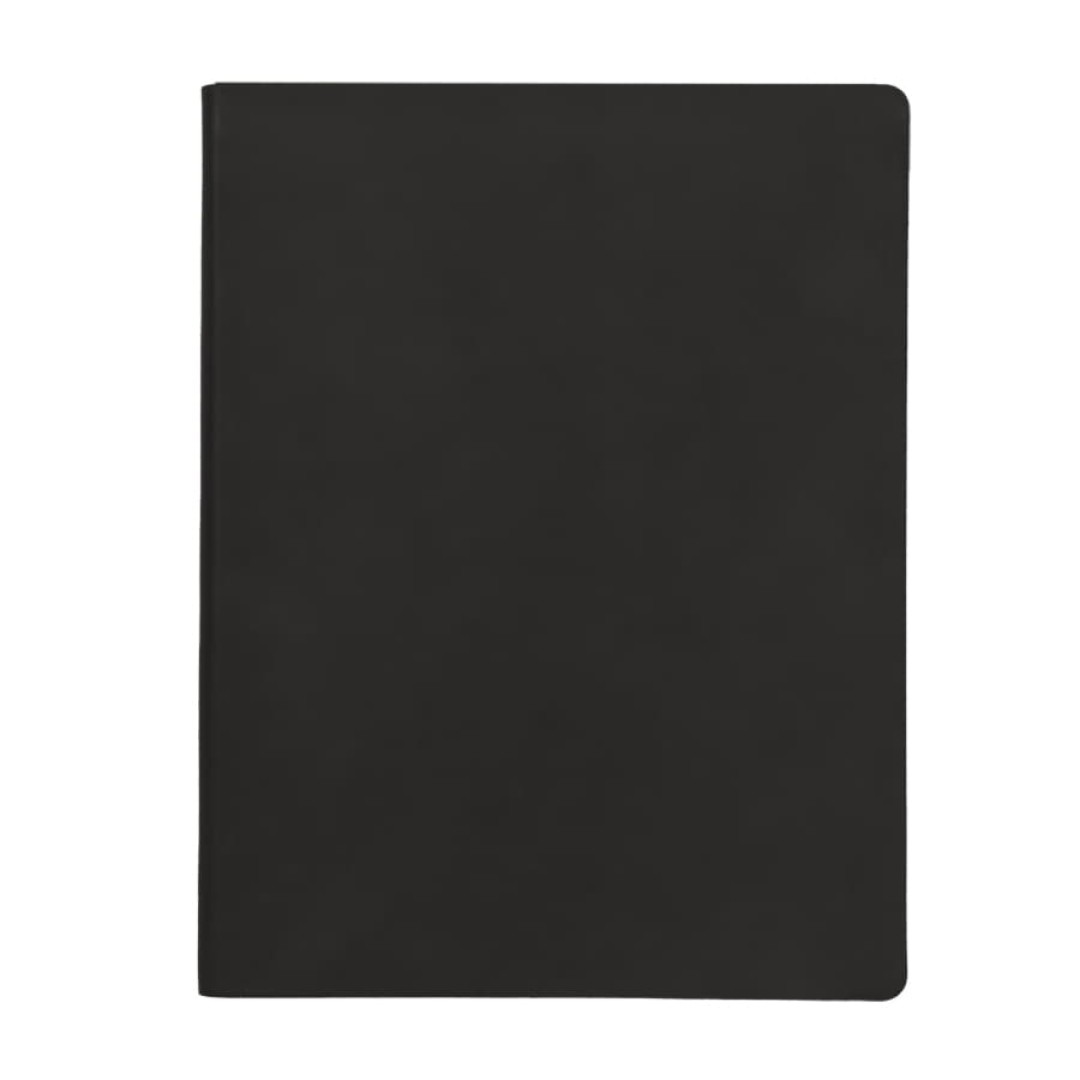 Бизнес-блокнот "Biggy", B5 формат, черный, серый форзац, мягкая обложка, в клетку