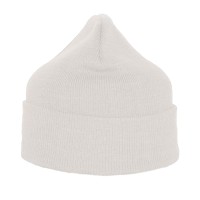 Шапка вязаная двойная "Essential", с отворотом, кремово-белый,100% акрил