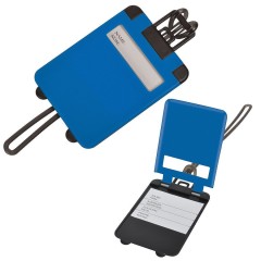 Бирка багажная  "Чемодан",  синий, 5.6*7.8 см, пластик,