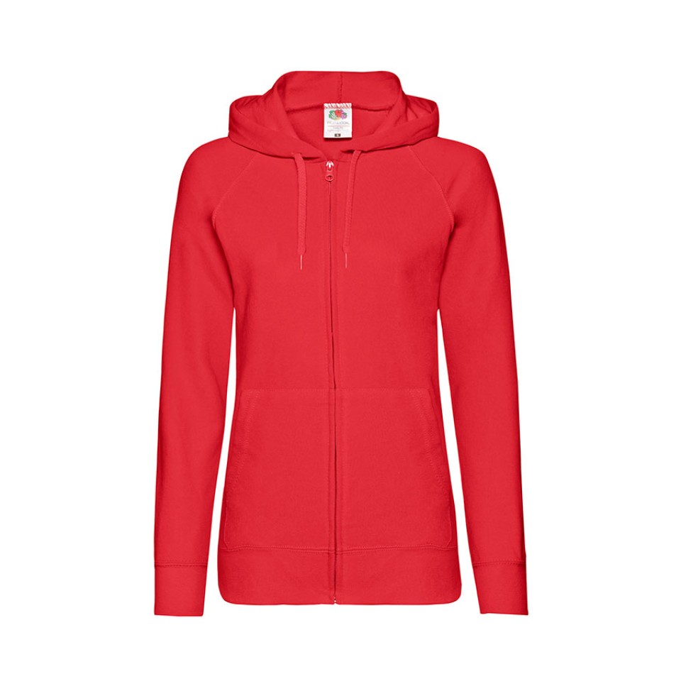 Толстовка без начеса "Ladies Lightweight Hooded Sweat", красный, XS, 80% х/б 20% полиэстер, 240 г/м2