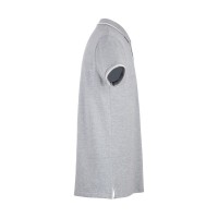 Рубашка-поло мужская SPECTRUM, к/р, св.-сер. меланж/бел, XL, 100% хлопок, плотность 195 г/м2