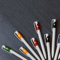 KIKI, ручка шариковая, ярко-желтый/белый, пластик