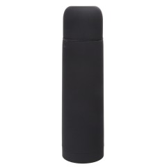 Термос вакуумный "Flask",сталь с покрытием софт тач, черный, 500 мл.