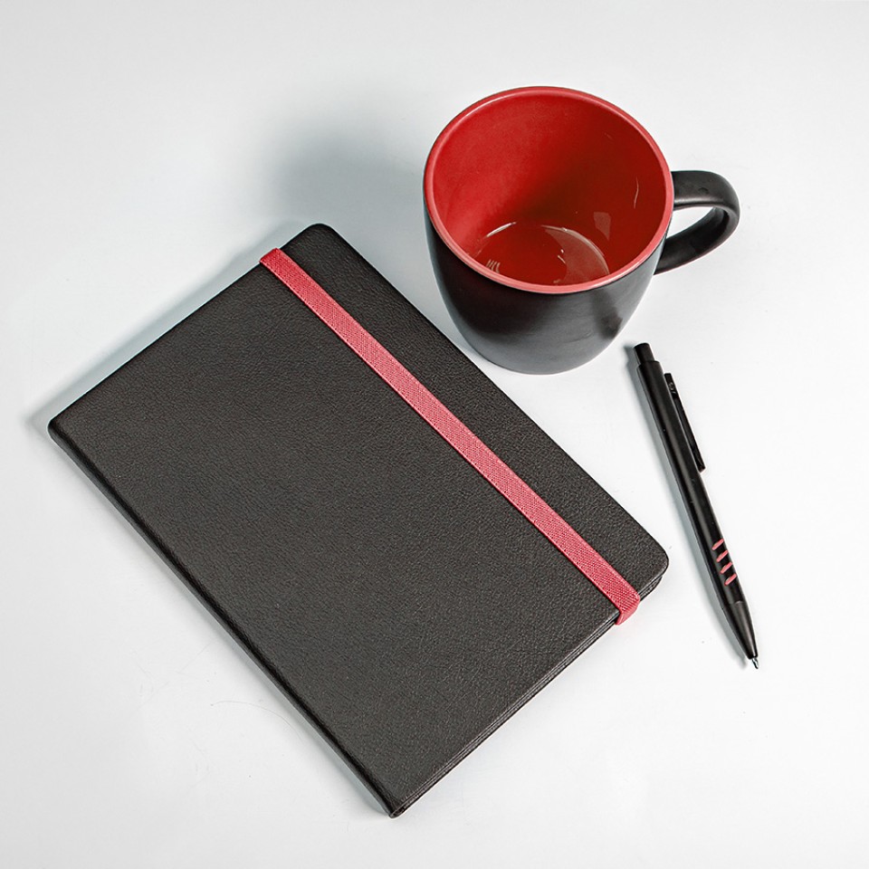 Набор подарочный HYPER: кружка, ежедневник, ручка, черный/красный