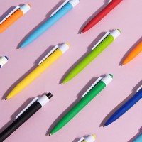 Ручка шариковая N16 soft touch, черный, пластик, цвет чернил синий