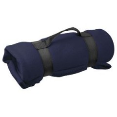 Плед "Soft", темно-синий, 135х150 см, флис 250 гр/м2, шелкография, вышивка