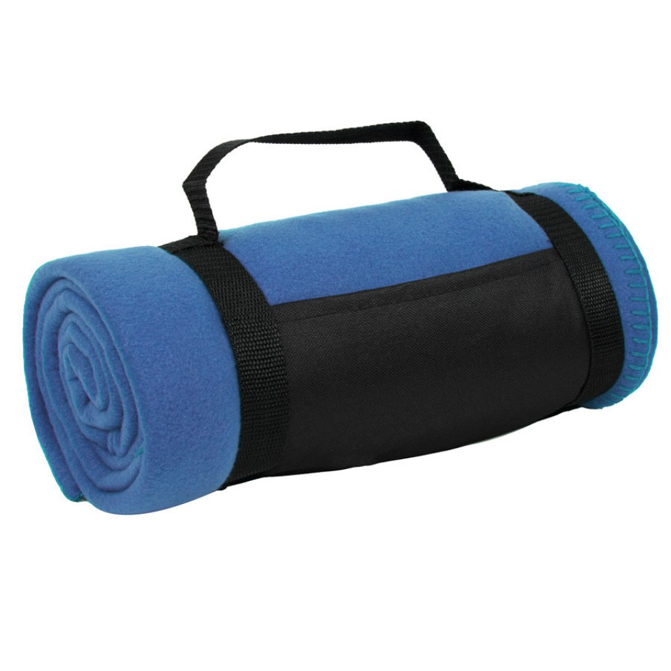 Плед "Color", синий, 130х150 см, флис 200 гр/м2, шелкография, вышивка