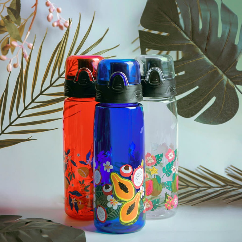 Бутылка для воды FLASK, 800 мл, 25,2х7,7см, прозрачный, пластик
