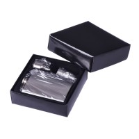 Фляжка с 4 стопками и воронкой в упаковке, 17,8х15х4,5 см, 235 мл, металл, лазерная гравировка