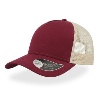 Бейсболка "RAPPER COTTON", 5 клиньев, бордовый/бежевый, пласт. заст., 100% хлопок, 100% п/э,180 г/м2