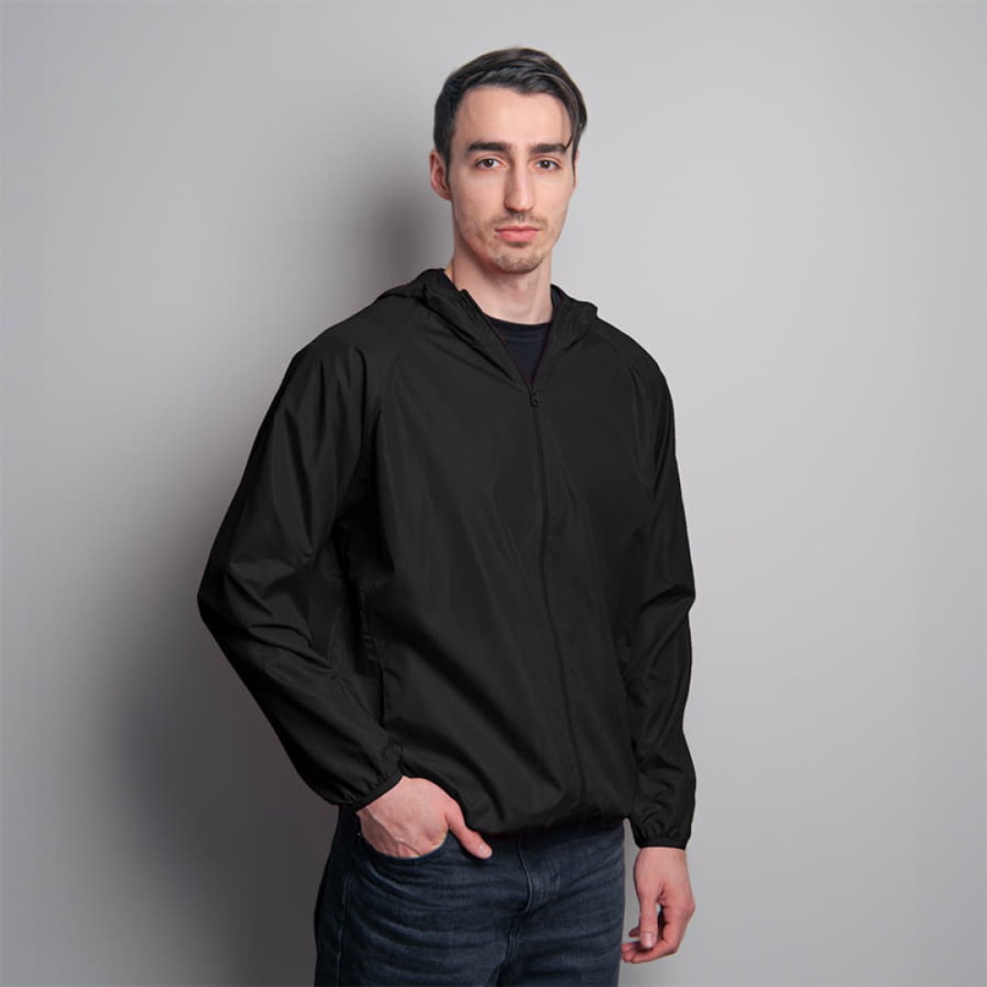 Ветровка мужская COLIN, черный, S, 100% полиэстер, плотность 280Т.