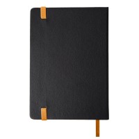 Ежедневник недатированный Ray, А5, черный/оранжевый, кремовый блок, без обреза