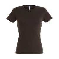 Футболка "Miss", шоколадный_2XL, 100% х/б, 150 г/м2