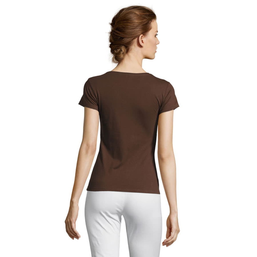 Футболка "Miss", шоколадный_2XL, 100% х/б, 150 г/м2