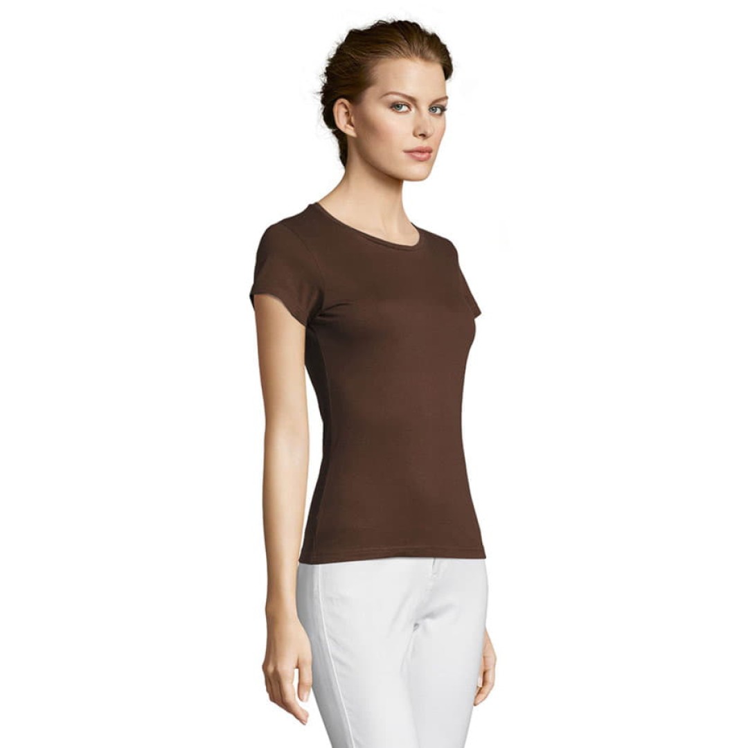 Футболка "Miss", шоколадный_2XL, 100% х/б, 150 г/м2
