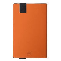 Бизнес-блокнот UNI, A5, бело-оранжевый, мягкая обложка, в линейку, черное ляссе