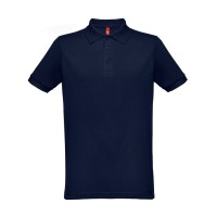 Рубашка-поло мужская BERLIN, к/р, тёмно-синий, 4XL, 65% полиэстер, 35% хлопок, плотность 200 г/м2