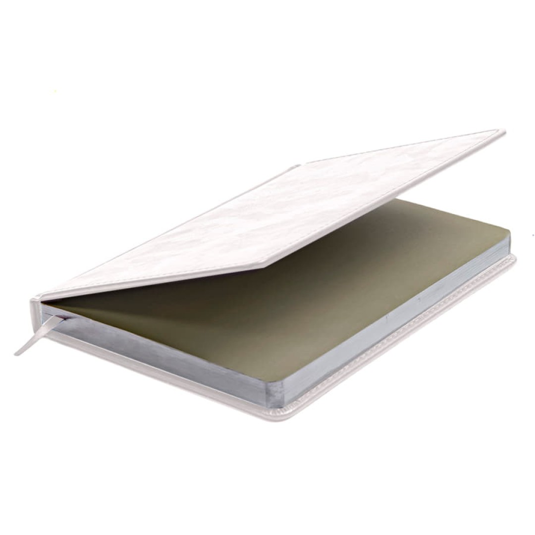 Ежедневник недатированный Joy, А5,  белый, белый блок, серебряный обрез