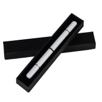 Ручка шариковая + карандаш вечный 2 в 1, белый, металл, в футляре