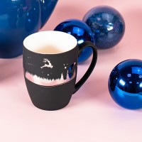 Кружка "Sweet" зеркало серебро с прорезиненным покрытием, 350 мл, фарфор