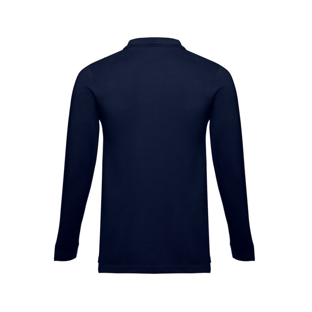 Рубашка-поло мужская BERN, д/р, тёмно-синий, 5XL, 100% хлопок, плотность 210 г/м2