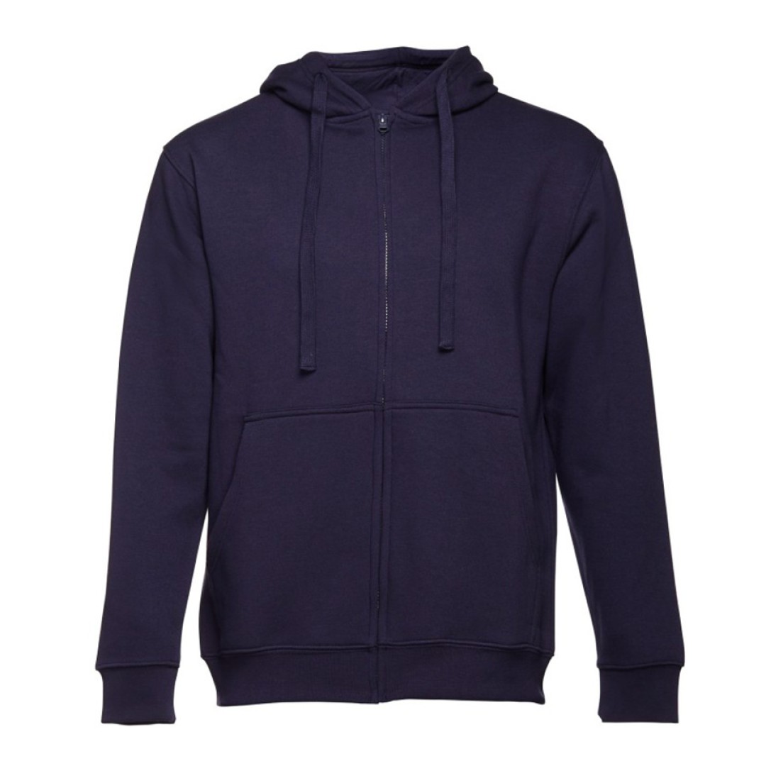 Толстовка мужская с капюшоном на молнии AMSTERDAM, темно-синий, L, 50% хлопок, 50% п/э, 320 г/м2