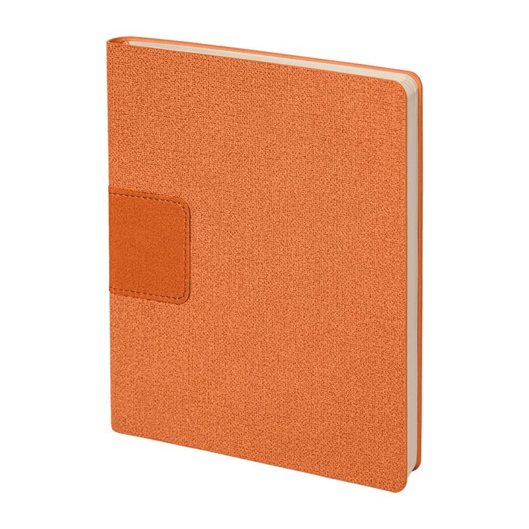 Бизнес-блокнот "Tweedi", 150х180 мм, оранжевый, кремовая бумага, гибкая обложка, в линейку