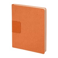 Бизнес-блокнот "Tweedi", 150х180 мм, оранжевый, кремовая бумага, гибкая обложка, в линейку