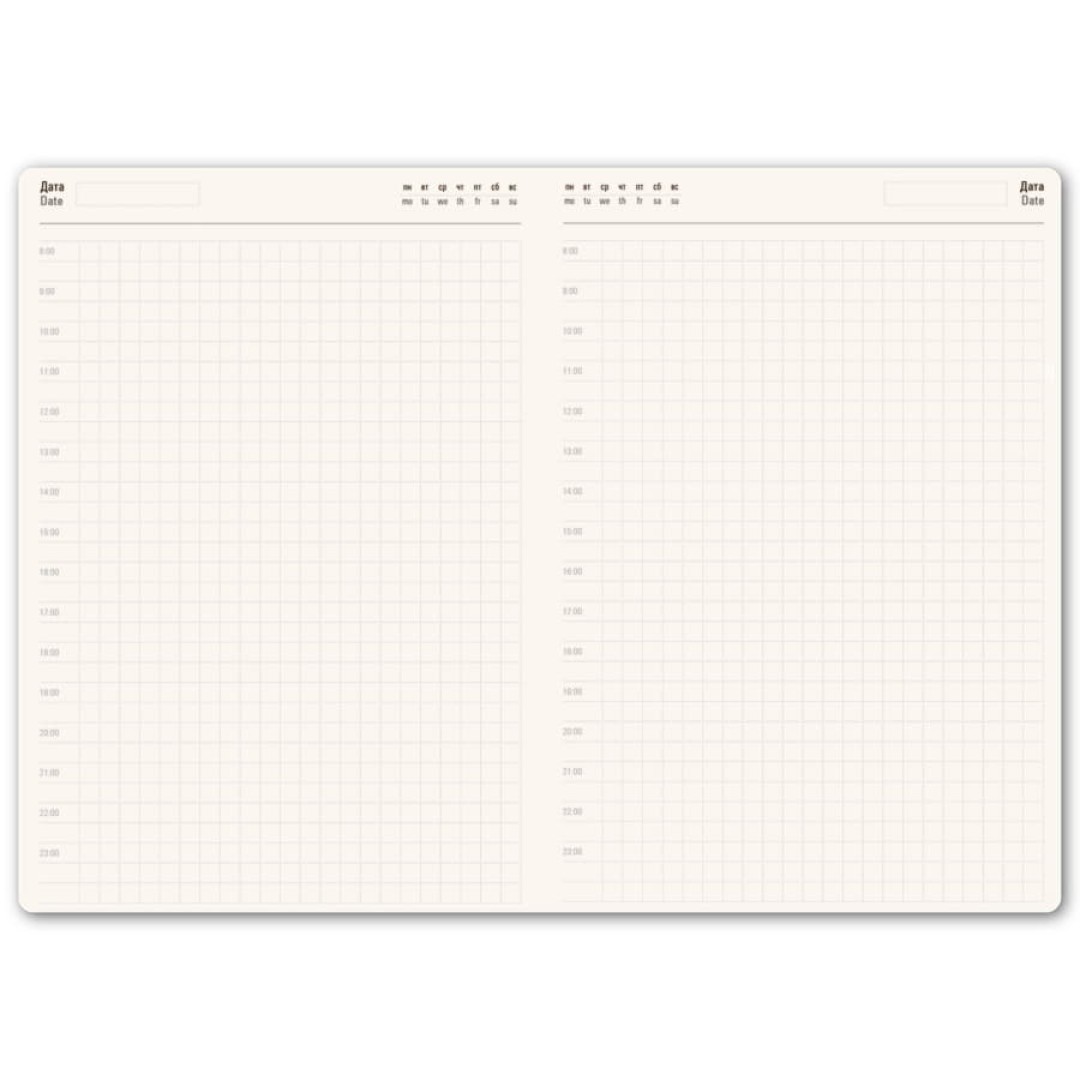 Ежедневник недатированный Tony, А5, оранжевый, кремовый блок в клетку