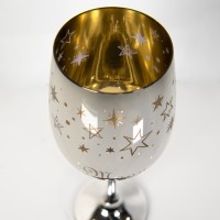 Бокалы для вина 2 штуки MOON&SUN, золотой и серебяный, 22,5х24,8х11,9см, стекло