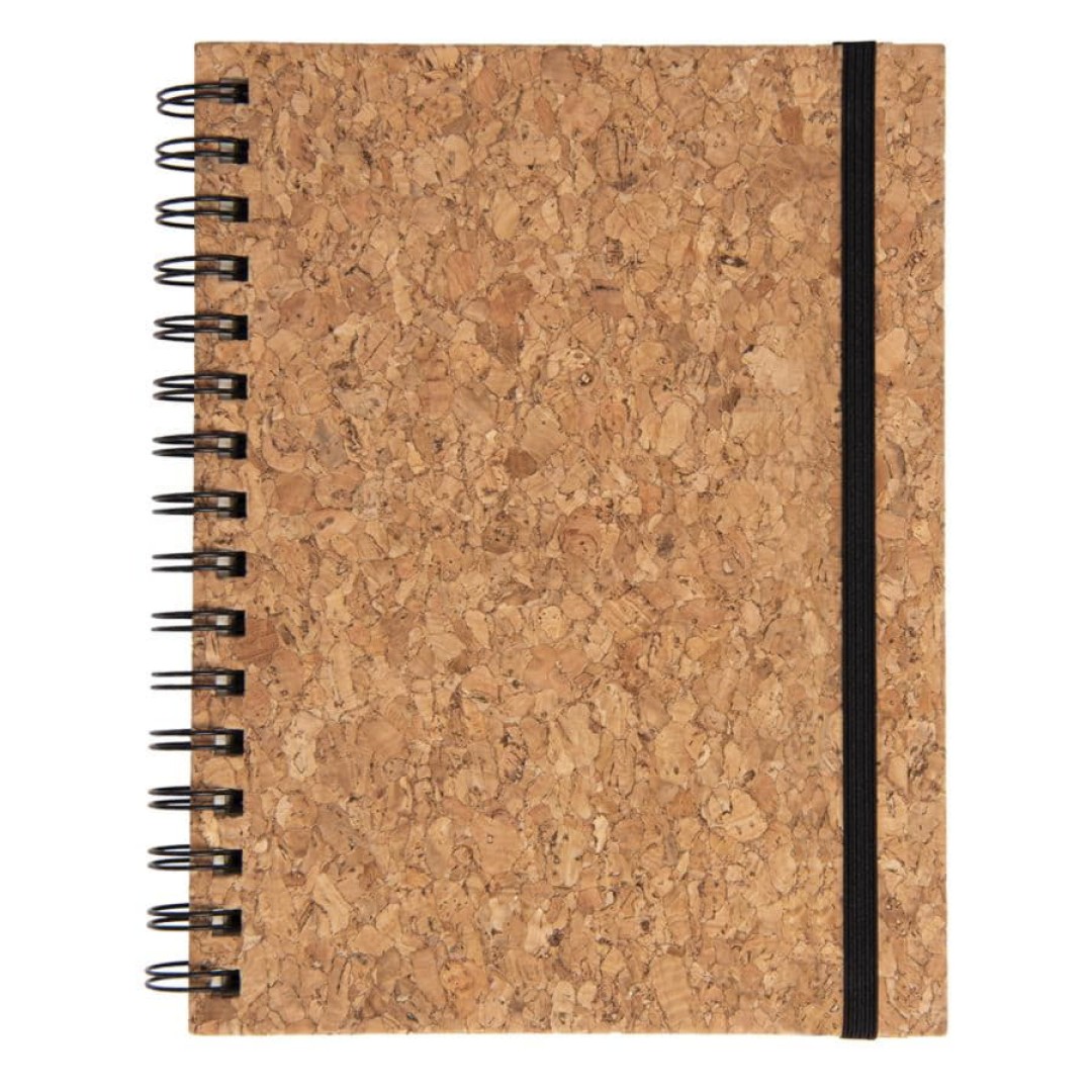 Блокнот XIANKEL A5 на пружине, твердая обложка, пробковая ткань