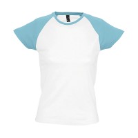 Футболка "Milky", белый с бирюзовым_M, 100% х/б, 150 г/м2