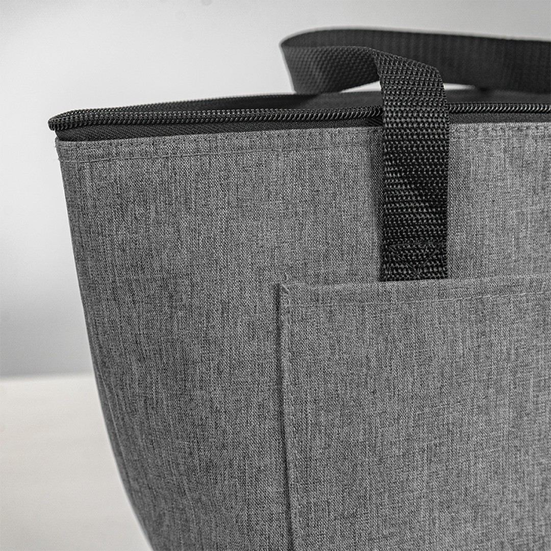 Термосумка "FRESH", серый меланж, 39 x 25 x 16 см, полиэстер 300D