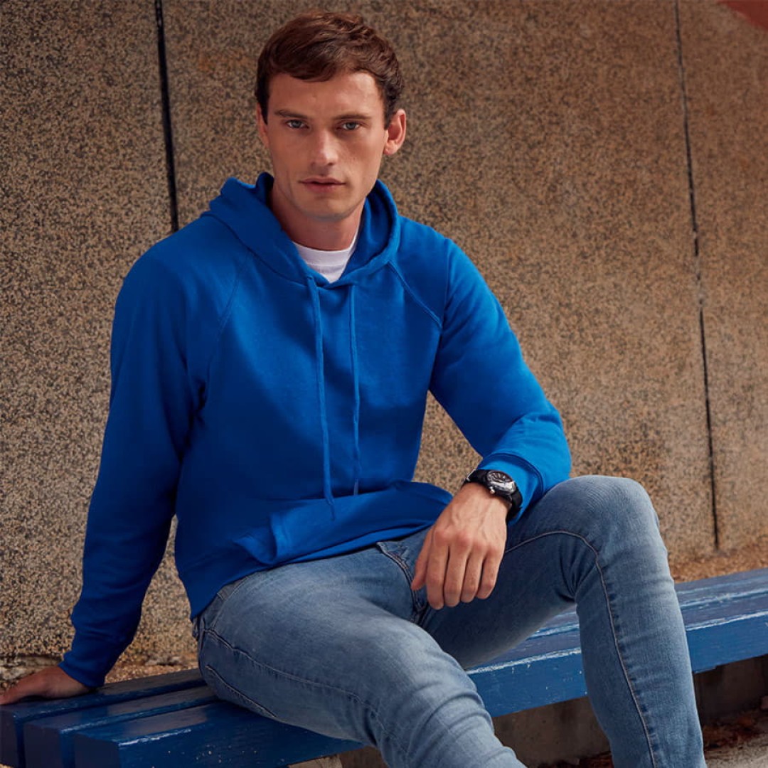 Толстовка мужская "LIGHTWEIGHT", красный_2XL, 80% хлопок, 20% полиэстер, 240 г/м2