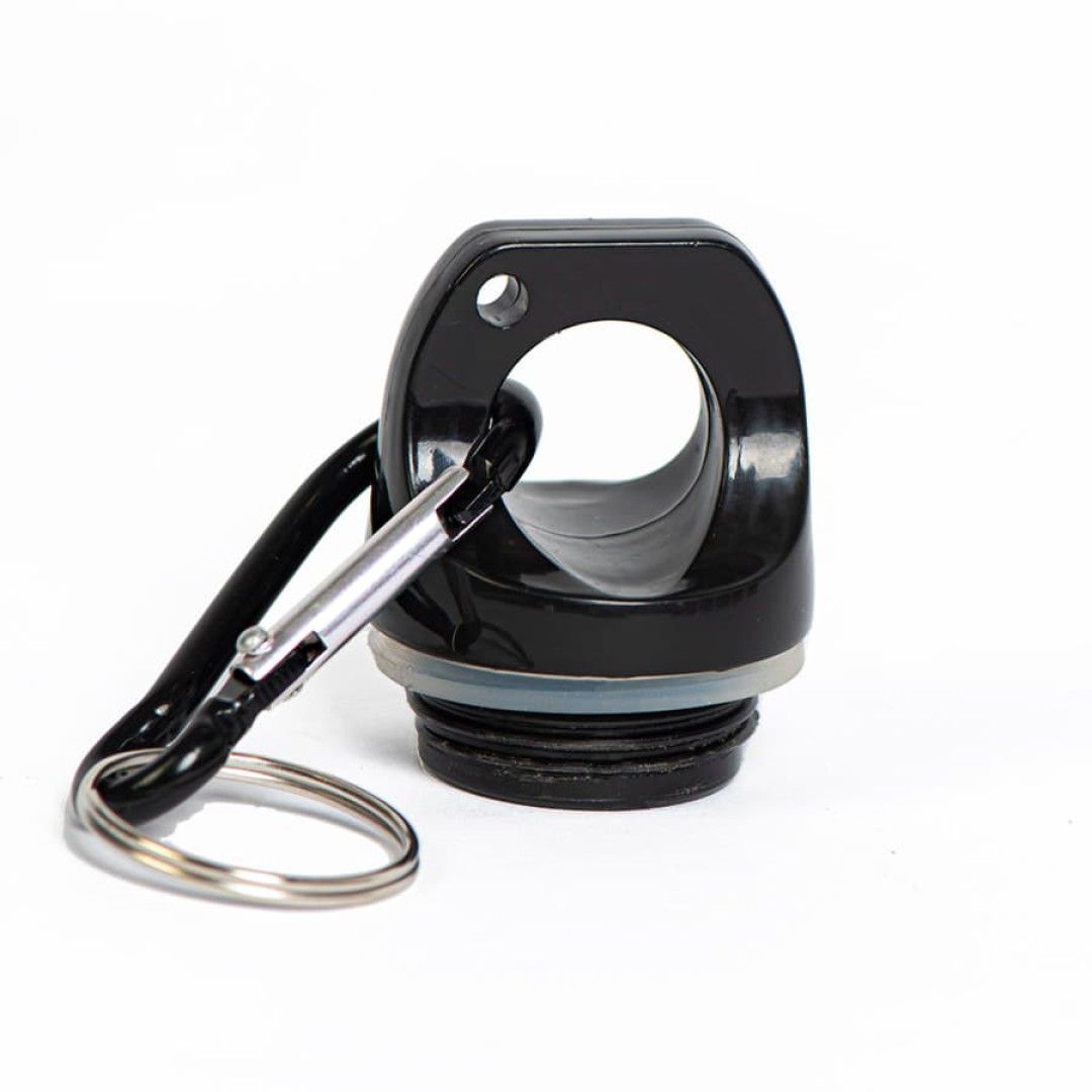 Бутылка для воды "Mento-1", алюминиевая, с карабином, 400 мл., черный