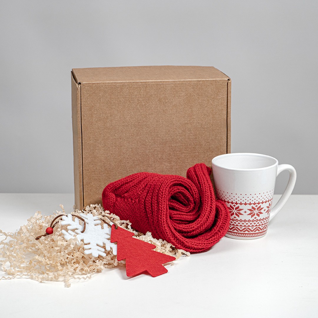 Набор подарочный CHARM: кружка, носки, две игрушки, красный/белый