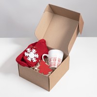 Набор подарочный CHARM: кружка, носки, две игрушки, красный/белый