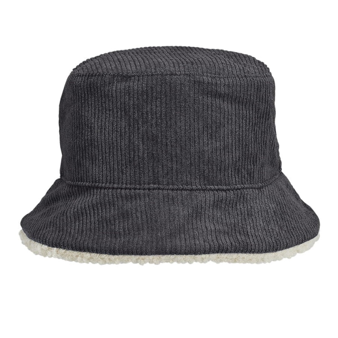 Панама женская BUCKET 2IN1, т.сер./бежевый ,M/L,100% полиэстер, подкл шерпа 100% полиэстер, 420 г/м2