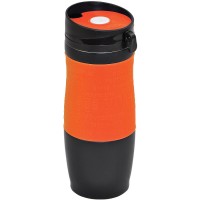 Термокружка вакуумная "УДАЧА",  400 мл, оранжевый, металл/силикон