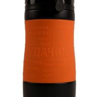 Термокружка вакуумная "УДАЧА",  400 мл, оранжевый, металл/силикон