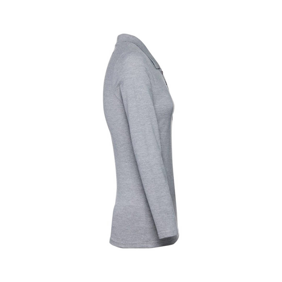 Рубашка-поло женская BERN WOMEN, д/р, серый меланж, XL, 85% хлопок, 15% вискоза, плотность 210 г/м2